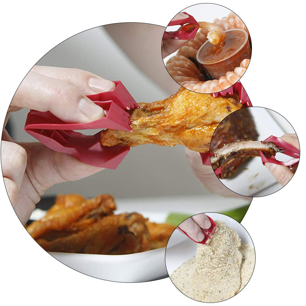 Meal Prep Chicken - 1Set Finger Food Tongs Plastic Shatter-Resistant