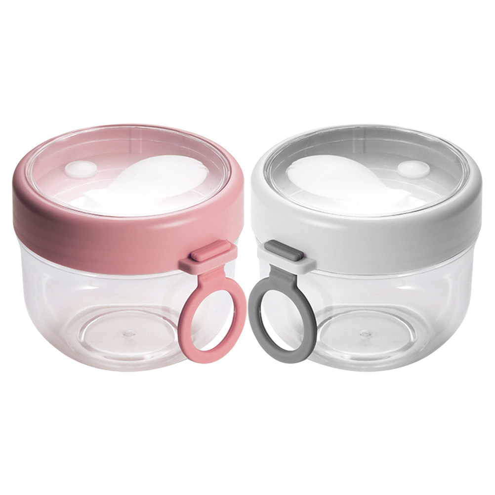 Meal Prep Yogurt Cups - 2Pcs Overnight Oats Containers Leakproof Portable