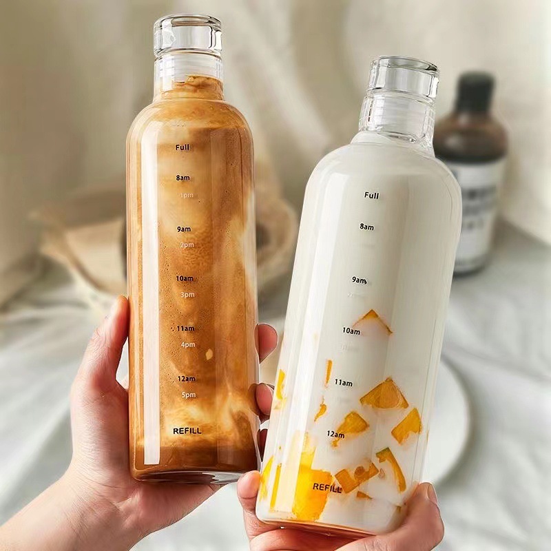 Meal Prep Juice Bottles - Simple Water Bottle With Time Scale