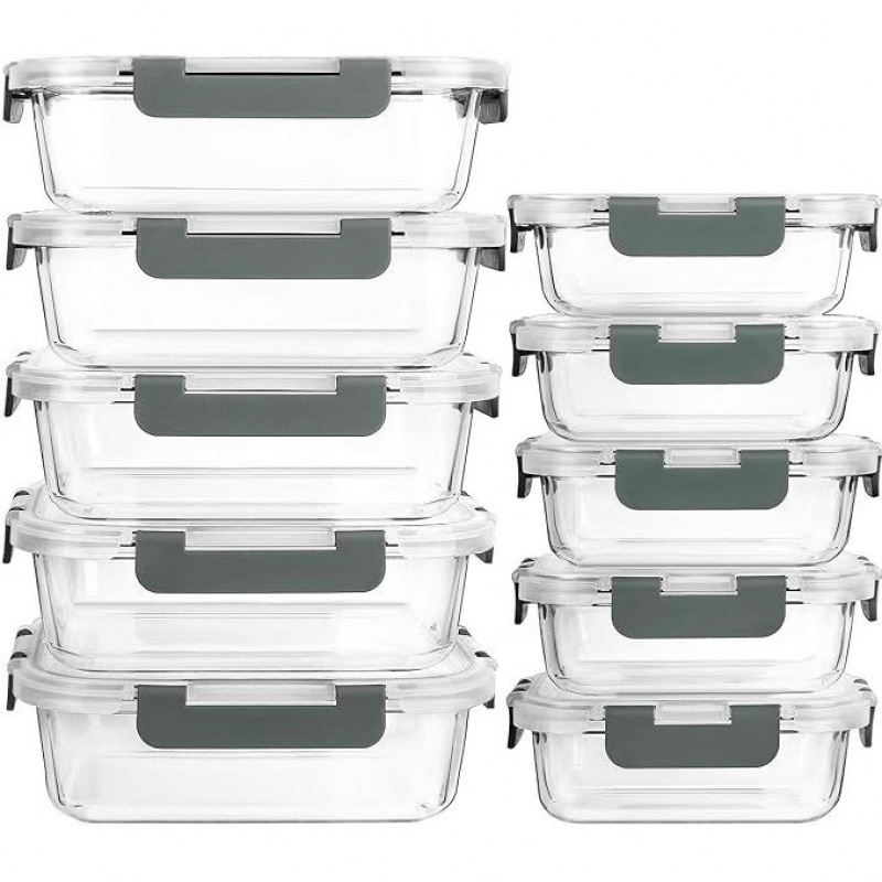 Meal Prep Glass - Glass Food Storage Container With Lid
