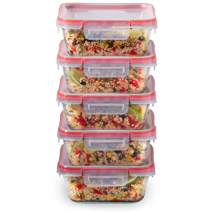 Meal Prep Glass - Freshlock 5Pack, 4 Cup Glass Food