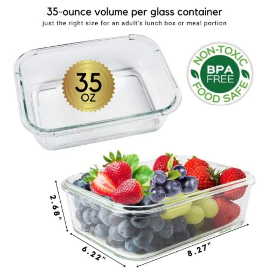 Glass Meal Prep Containers: 5  - Meal Prep Glass ulasan dan harga