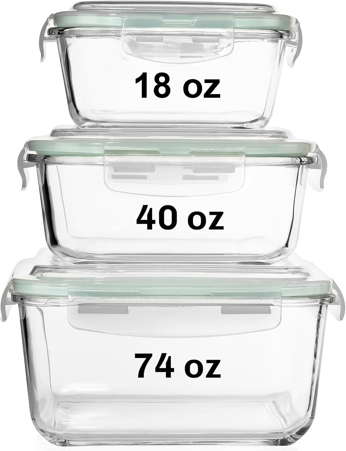 6 PC Square Glass Food Storage - Meal Prep Glass ulasan dan harga