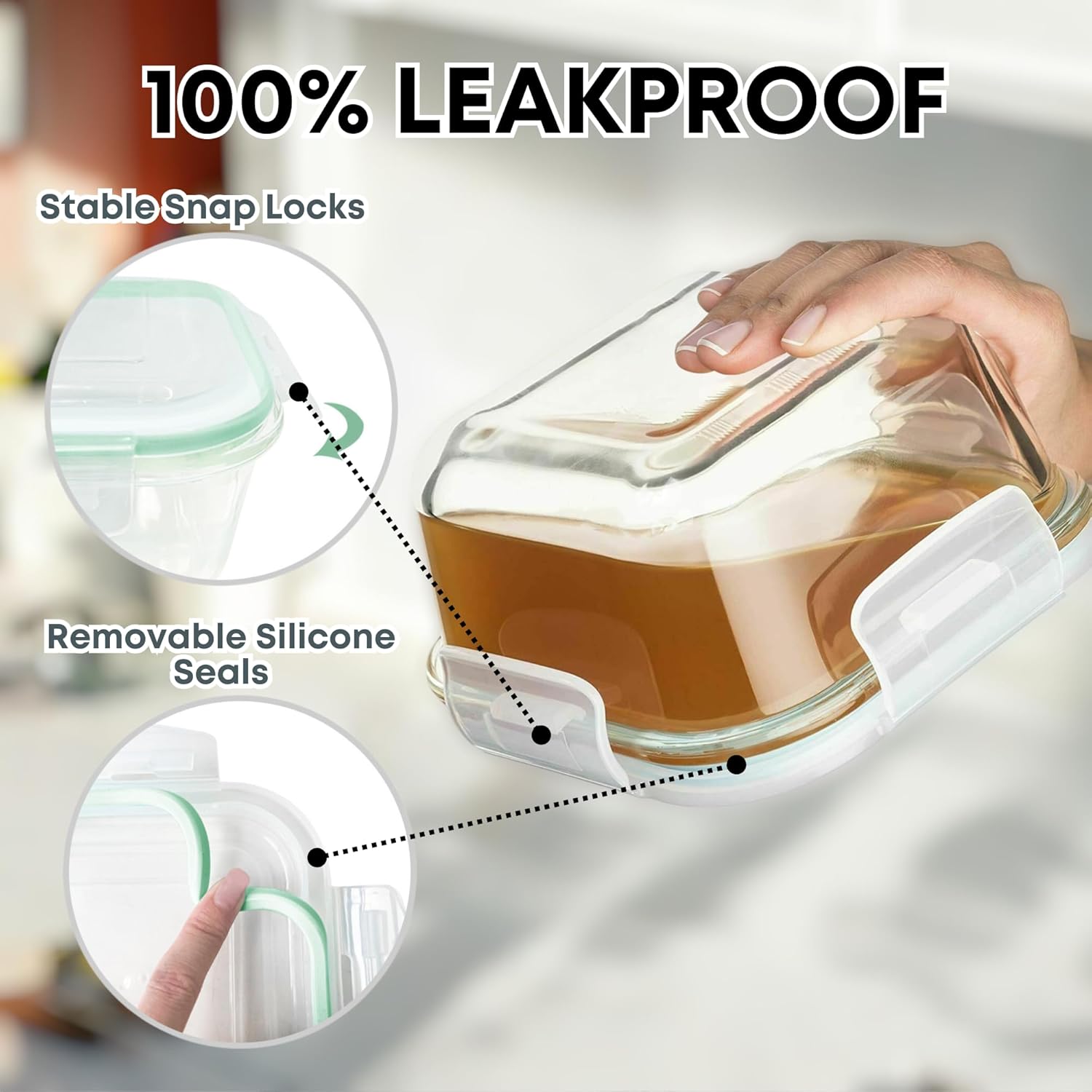 6 PC Square Glass Food Storage - Meal Prep Glass ulasan dan harga