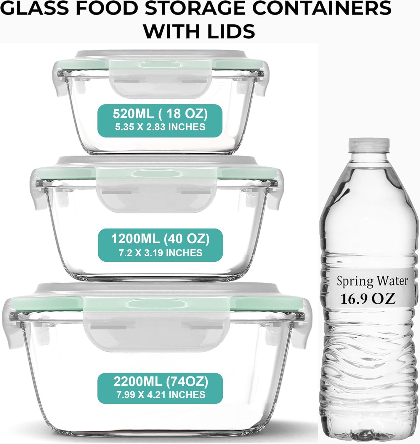 6 PC Square Glass Food Storage - Meal Prep Glass ulasan dan harga