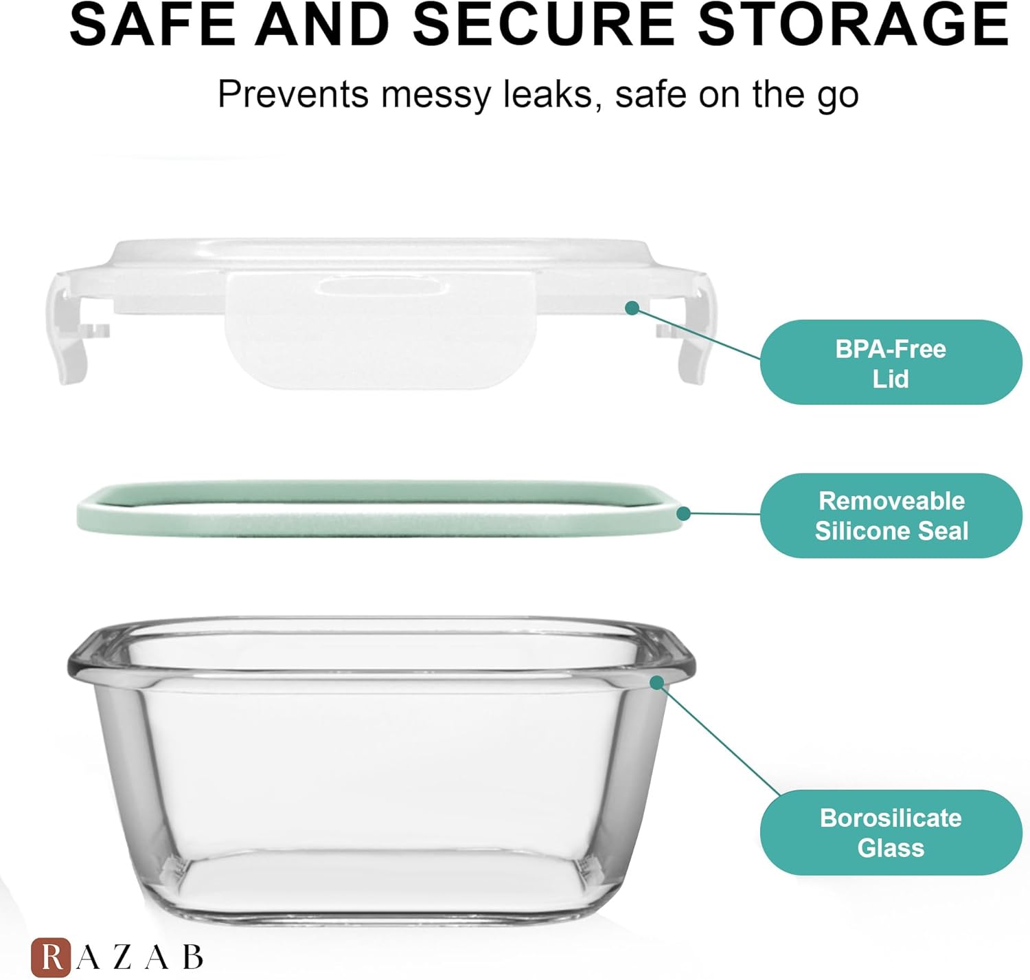 6 PC Square Glass Food Storage - Meal Prep Glass ulasan dan harga