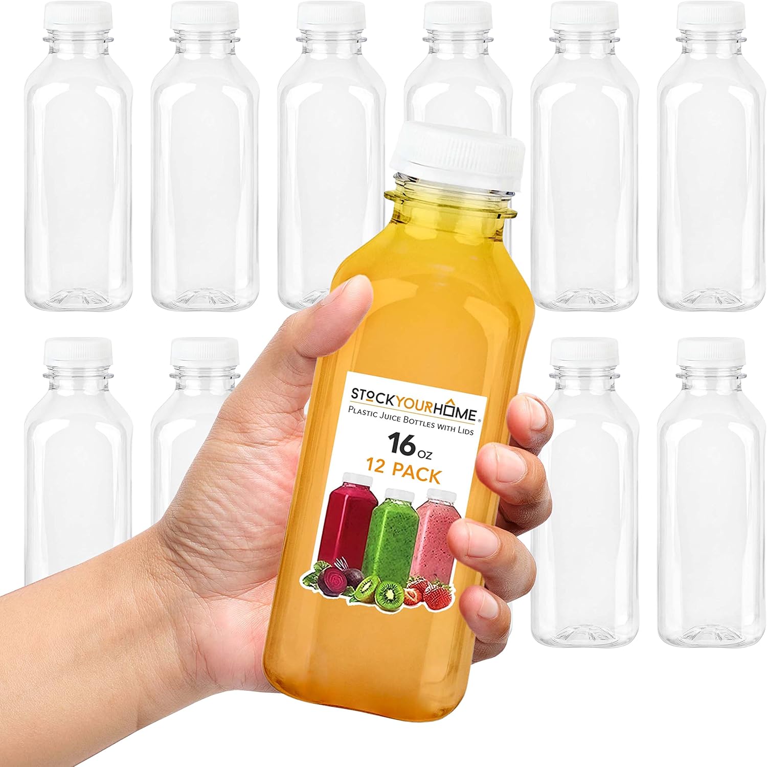 16 oz Clear Plastic Juice Bott - Meal Prep Juice Bottles ulasan dan harga