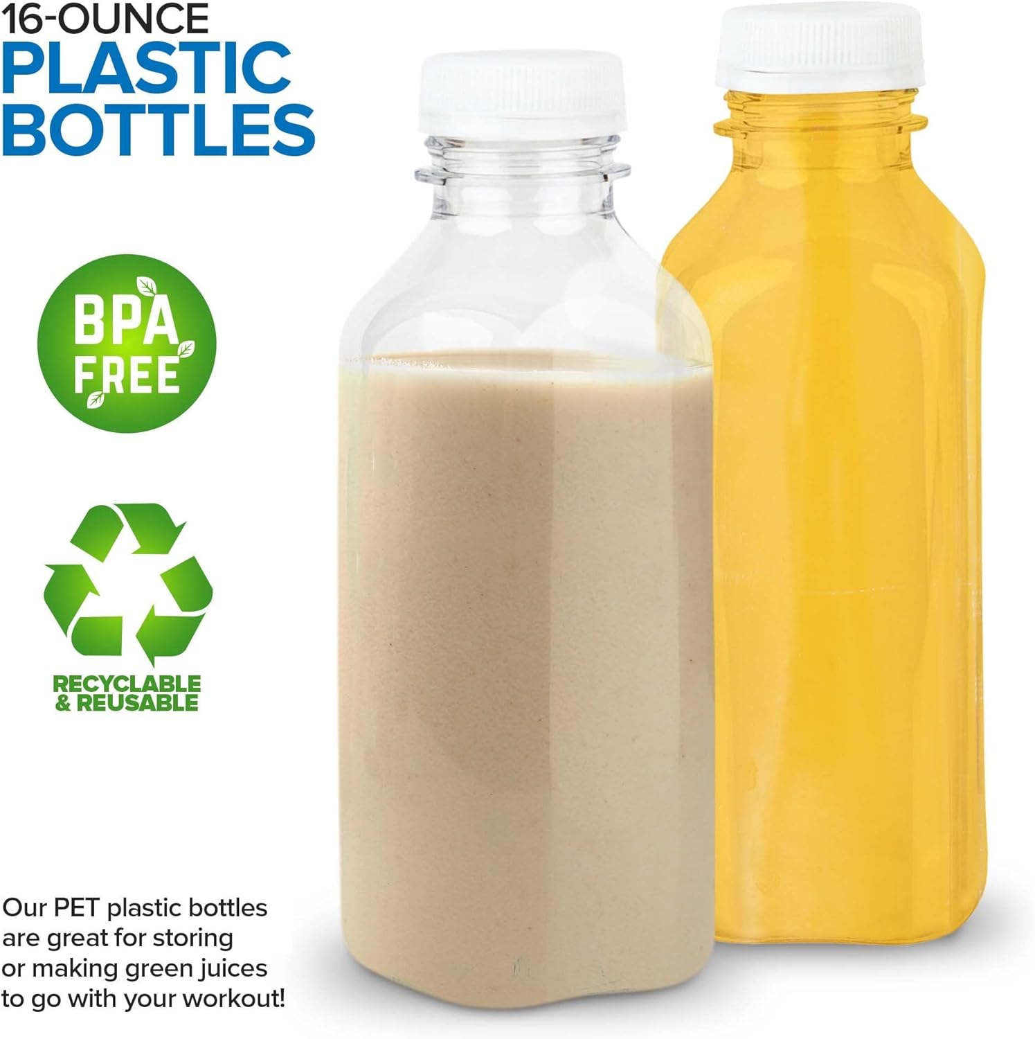 16 oz Clear Plastic Juice Bott - Meal Prep Juice Bottles ulasan dan harga