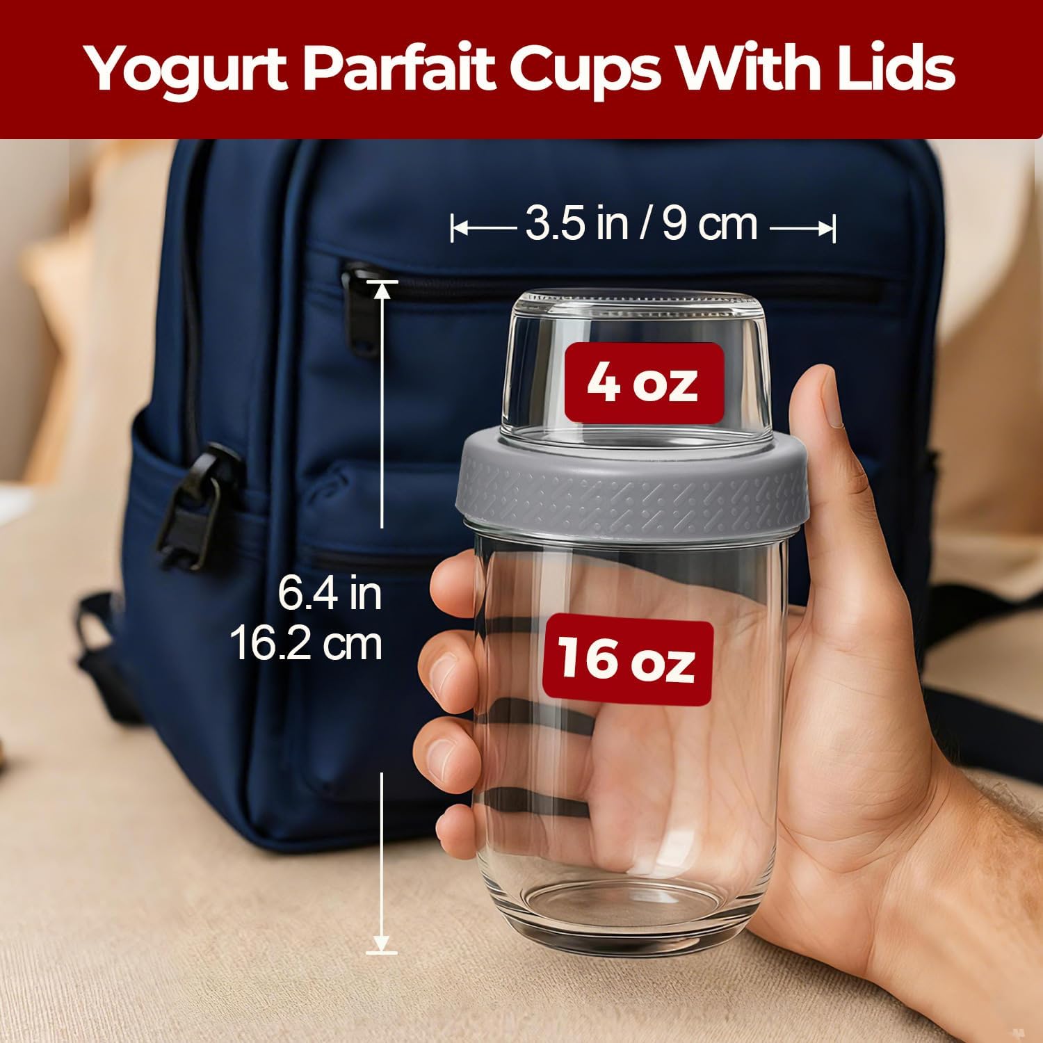 4 Pack Glass Yogurt Parfait Cu - Meal Prep Yogurt Cups ulasan dan harga