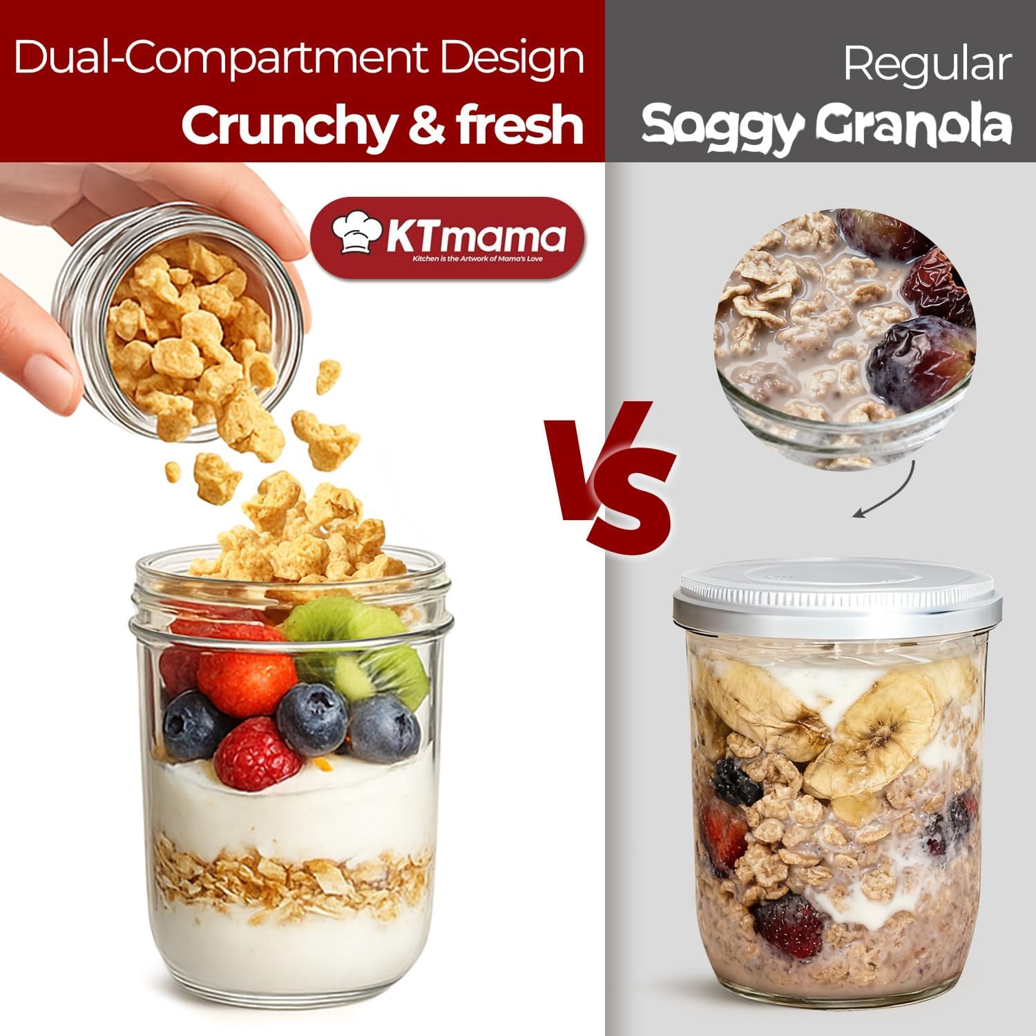 4 Pack Glass Yogurt Parfait Cu - Meal Prep Yogurt Cups ulasan dan harga