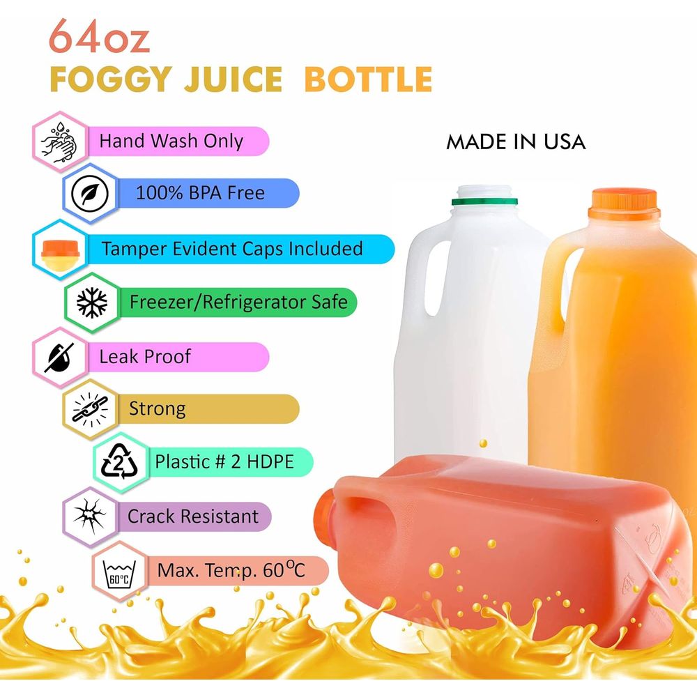 64 oz Tamper-Evident Plastic J - Meal Prep Juice Bottles ulasan dan harga
