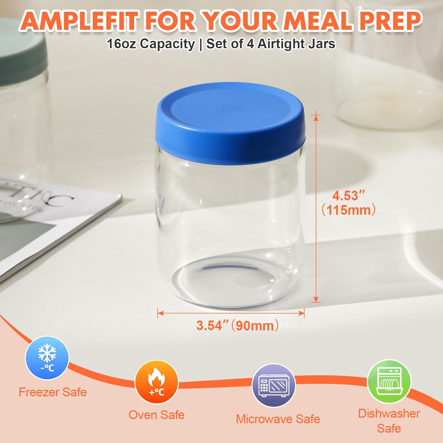 Premium 16oz Borosilicate Glas - Meal Prep Glass ulasan dan harga