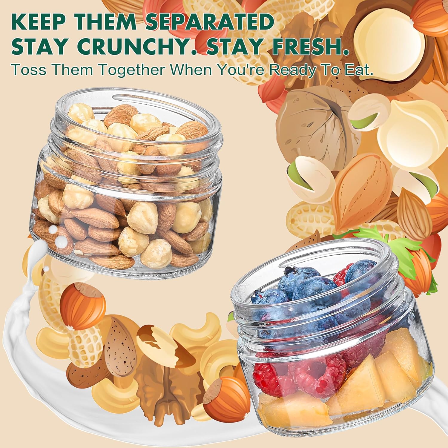 Overnight Oats Containers with - Meal Prep Yogurt Cups ulasan dan harga