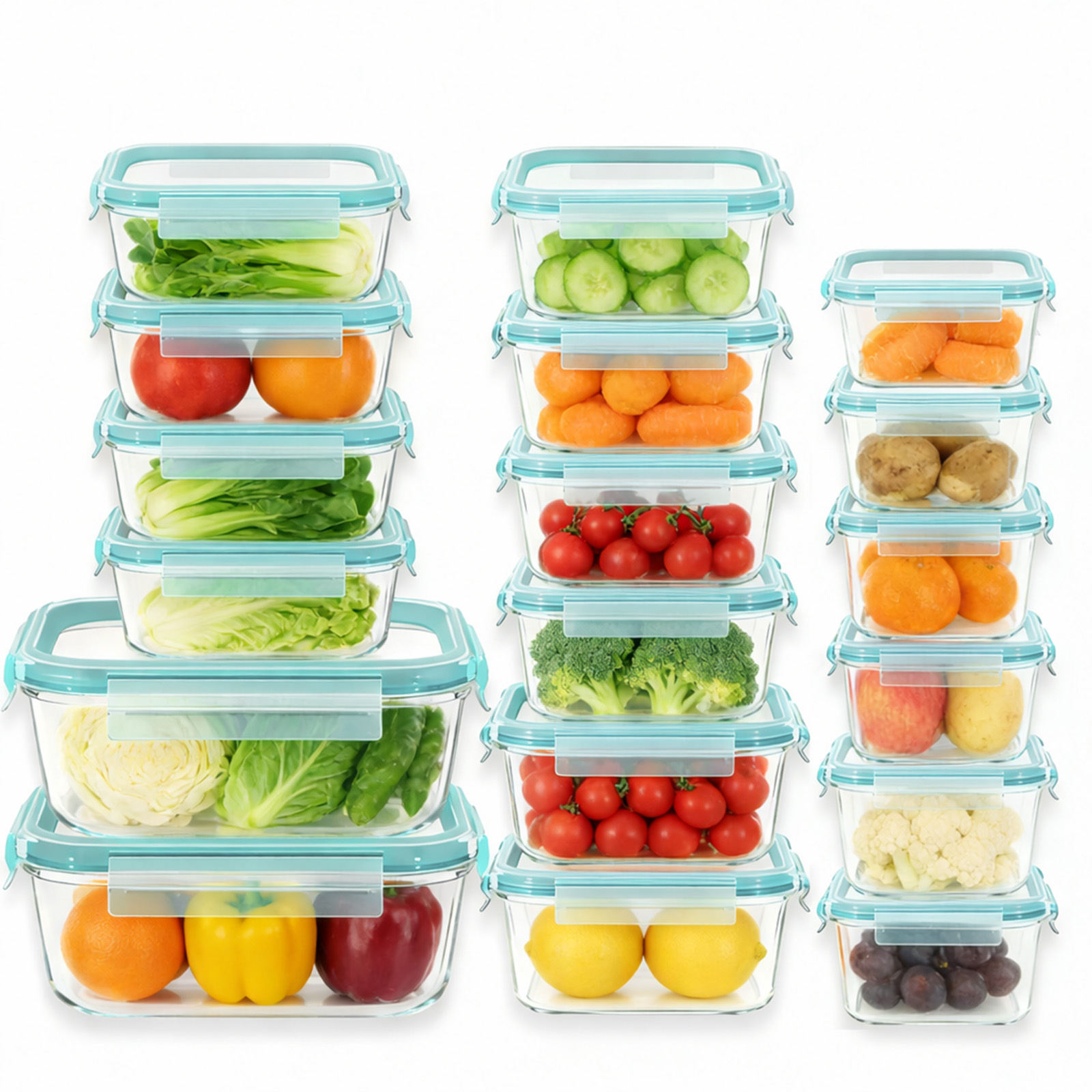 18Pcs Glass Food Storage Conta - Meal Prep Containers Xl ulasan dan harga