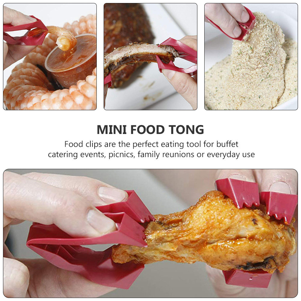 1Set Finger Food Tongs Plastic - Meal Prep Chicken ulasan dan harga