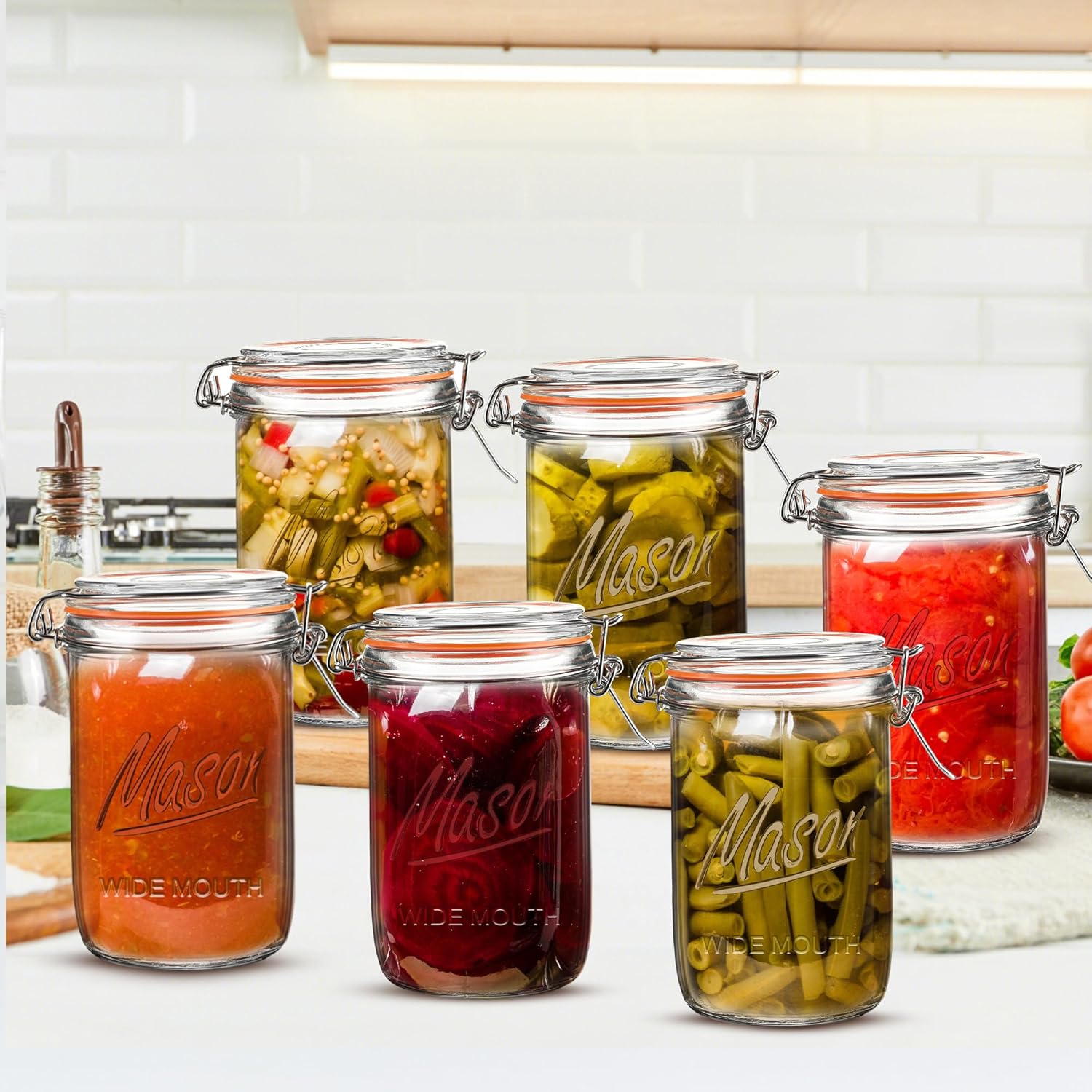24oz Wide Mouth    Jars – 6 Pa - Meal Prep Glass ulasan dan harga