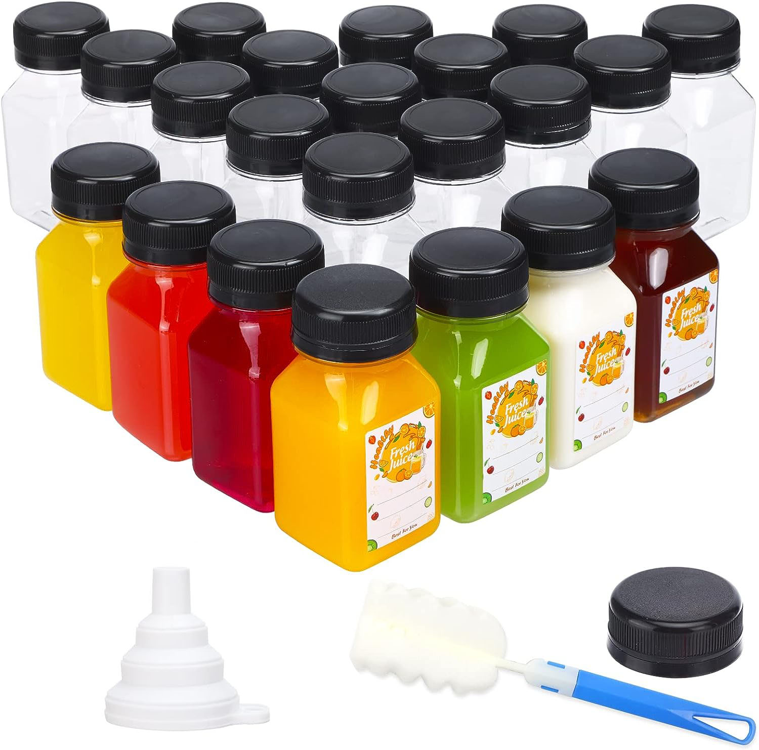 4oz Plastic Juice Bottles with - Meal Prep Juice Bottles ulasan dan harga