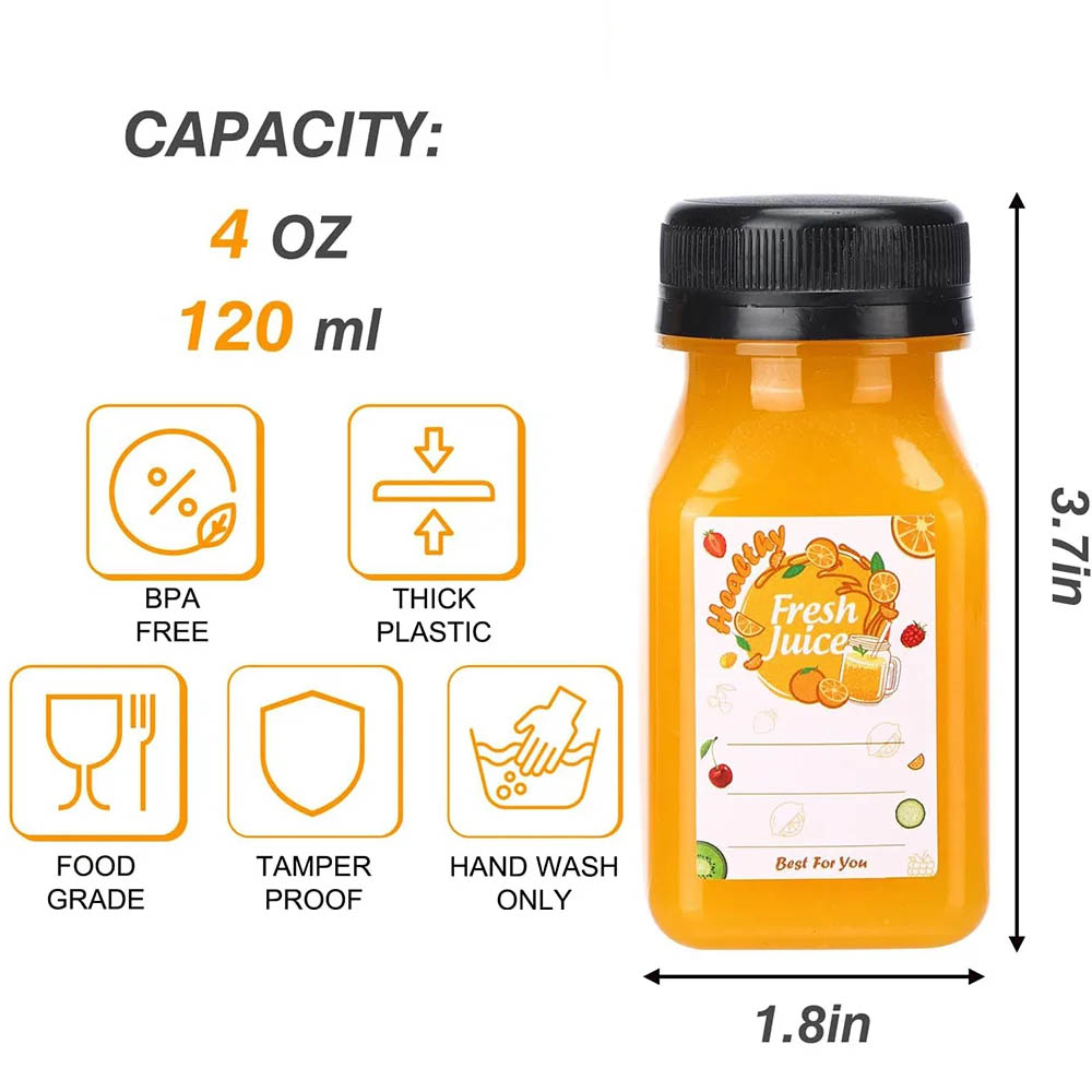 4oz Plastic Juice Bottles with - Meal Prep Juice Bottles ulasan dan harga