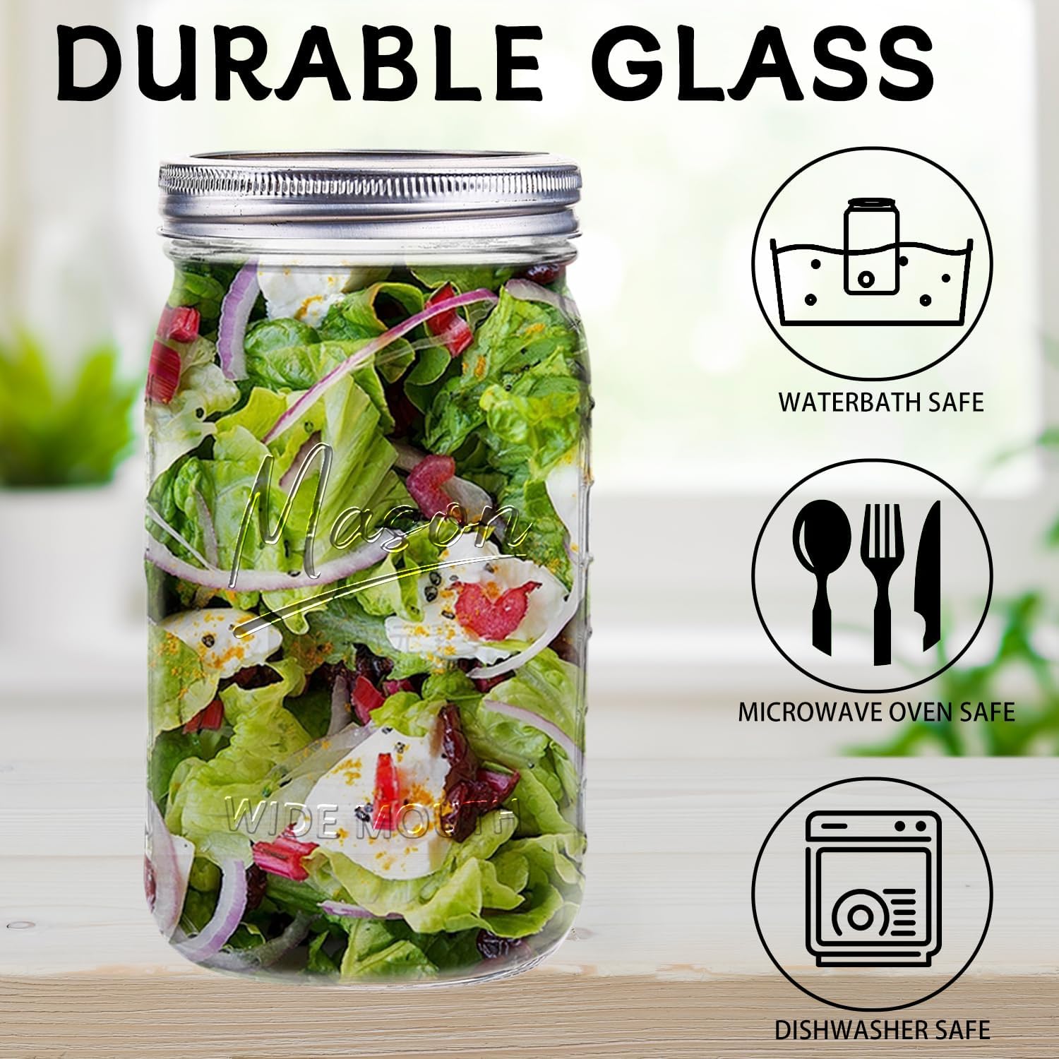 Jars 32 oz,12 Pack Quart Wide  - Meal Prep Glass ulasan dan harga
