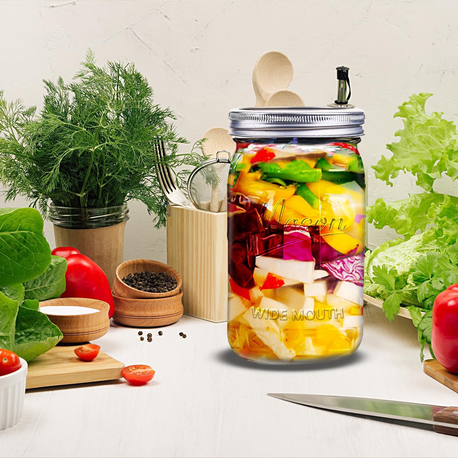 Jars 32 oz,12 Pack Quart Wide  - Meal Prep Glass ulasan dan harga