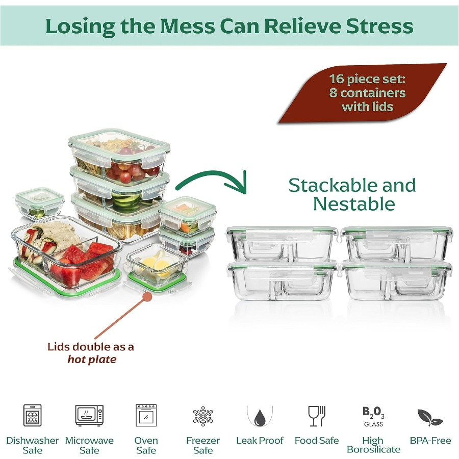 Glass Meal Prep Containers wit - Meal Prep Glass ulasan dan harga
