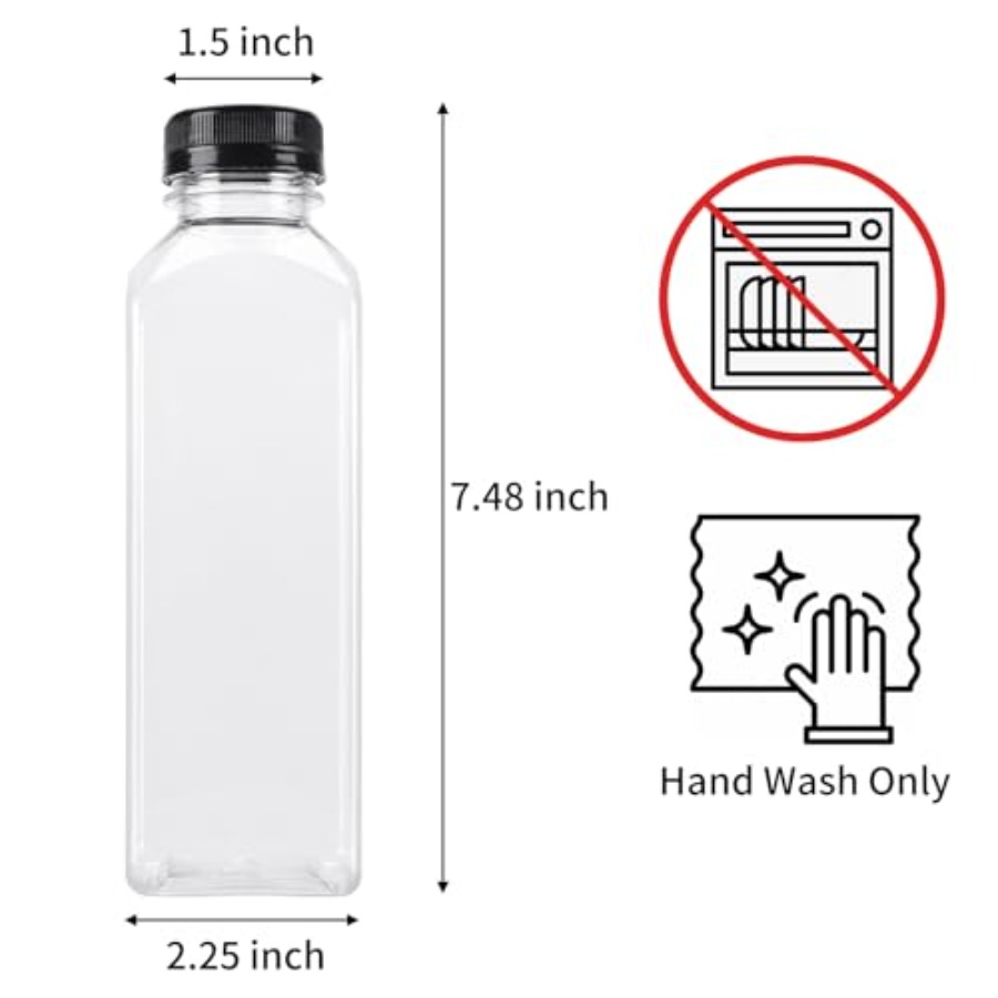 202636pcs 16oz Empty Plastic J - Meal Prep Juice Bottles ulasan dan harga