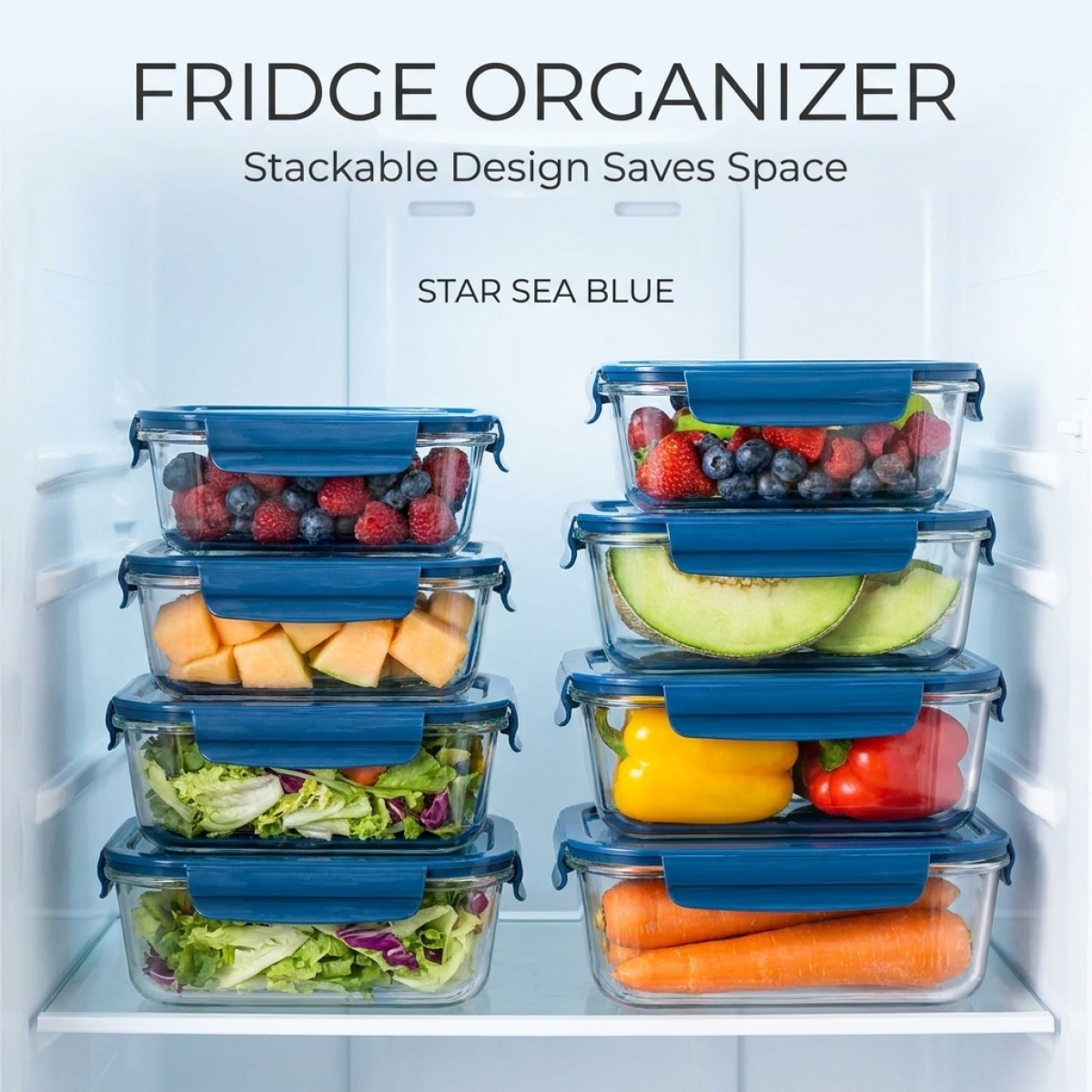 Star Sea Blue Glass Lunch Box  - Meal Prep Seafood ulasan dan harga