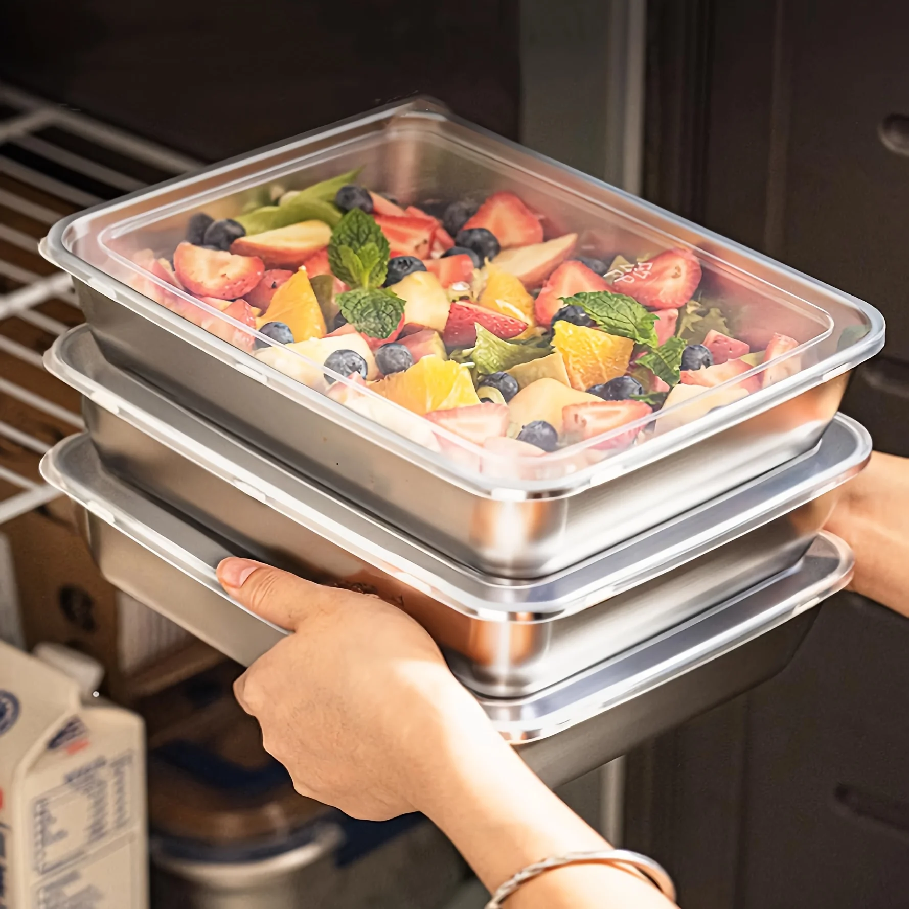 3pcs Stainless Steel Food Cont - Meal Prep Glass ulasan dan harga
