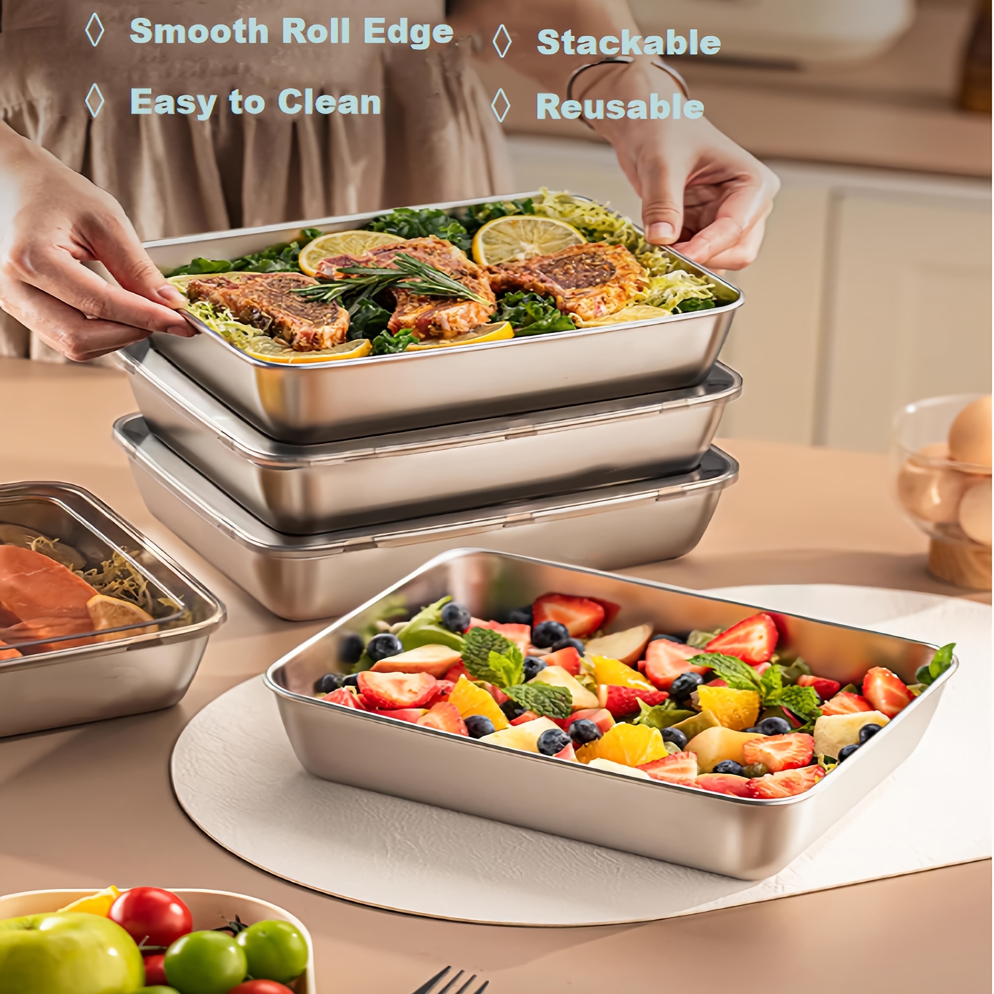 3pcs Stainless Steel Food Cont - Meal Prep Glass ulasan dan harga