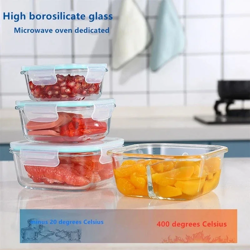 Glass Fresh-Keeping Box high B - Meal Prep Glass ulasan dan harga