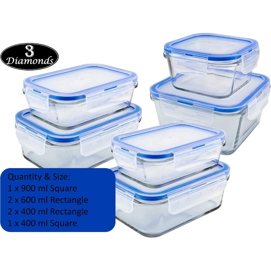 Glass Containers BPA-Free Lock - Meal Prep Glass ulasan dan harga