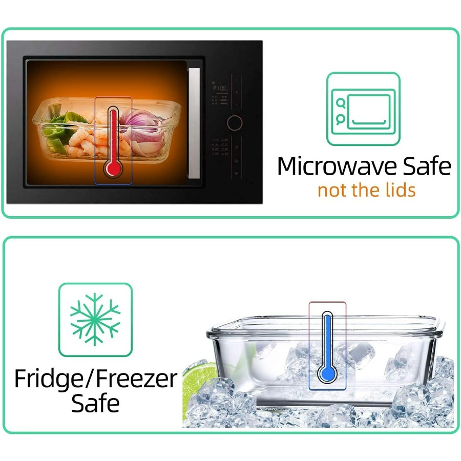 Glass Containers BPA-Free Lock - Meal Prep Glass ulasan dan harga
