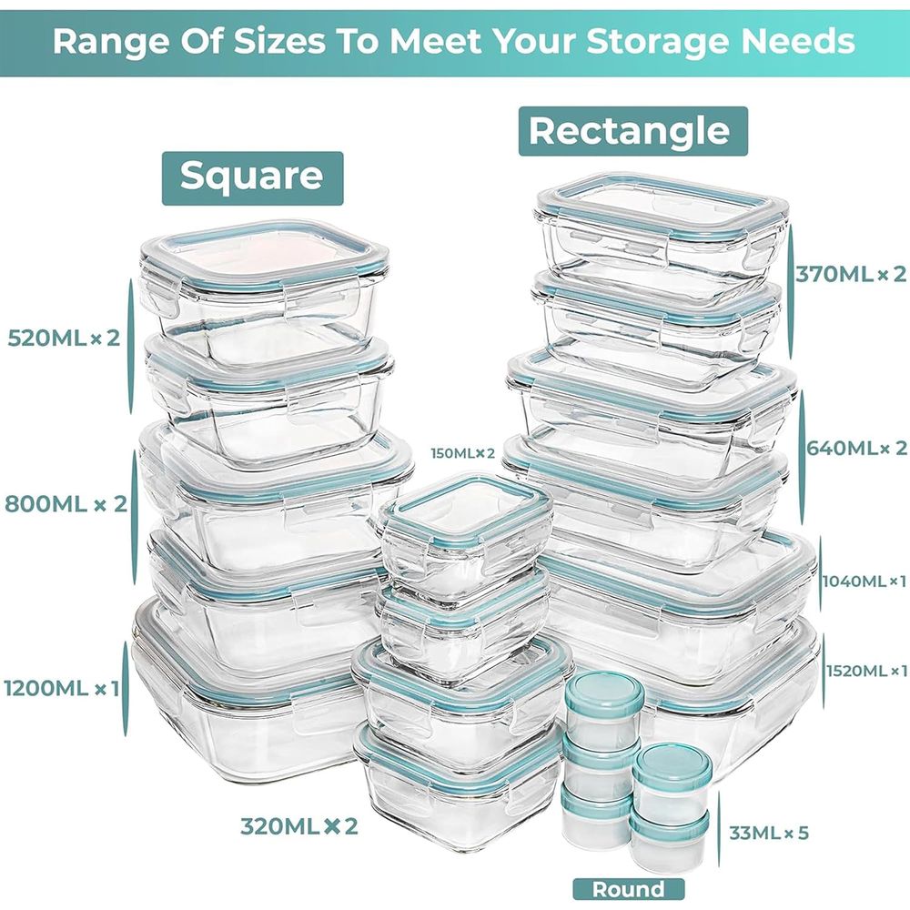 Pc Set Glass Food Storage Cont - Meal Prep Glass ulasan dan harga