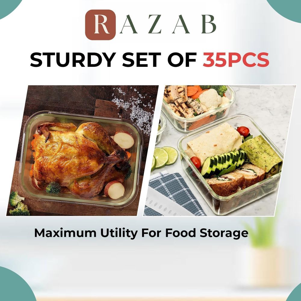 Pc Set Glass Food Storage Cont - Meal Prep Glass ulasan dan harga