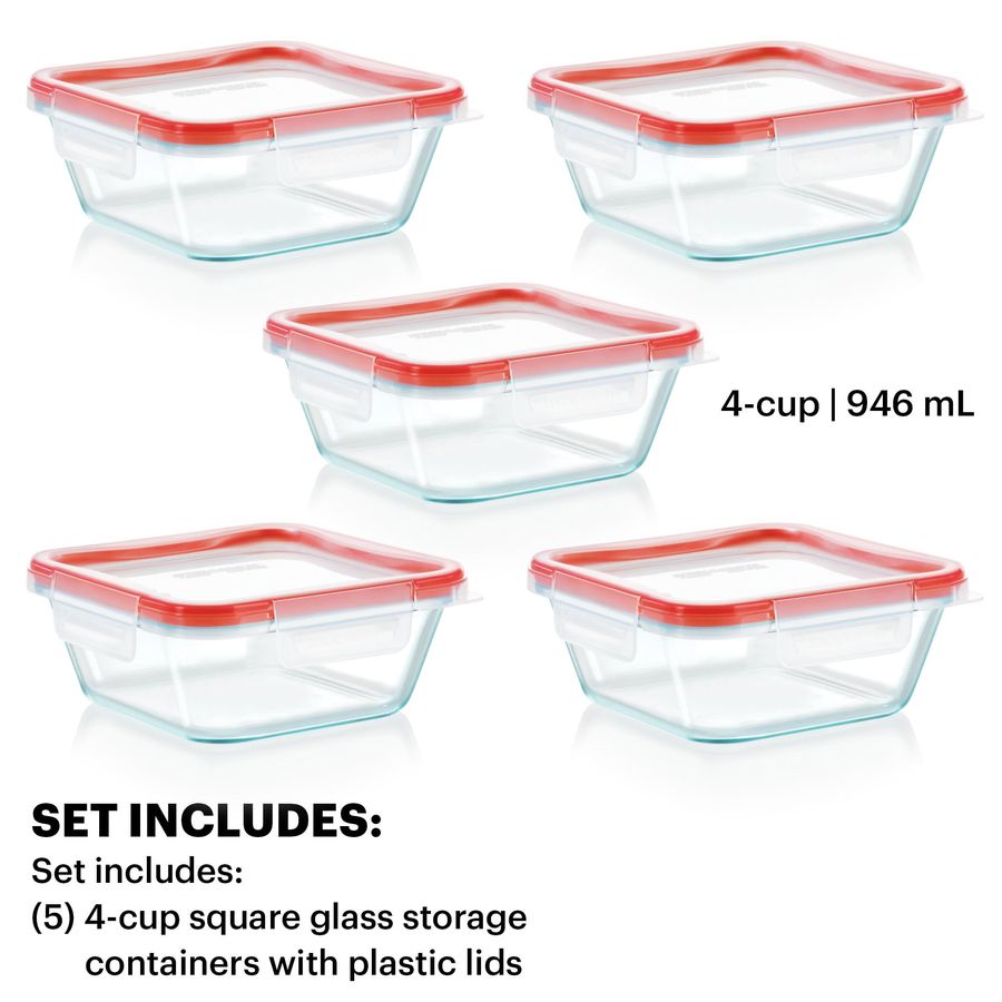 Freshlock 5Pack, 4 Cup Glass F - Meal Prep Glass ulasan dan harga